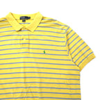 Polo by Ralph Lauren Striped Polo Shirt 3X BIG Yellow Blue Cotton Pique Small Pony Embroidery Big Size