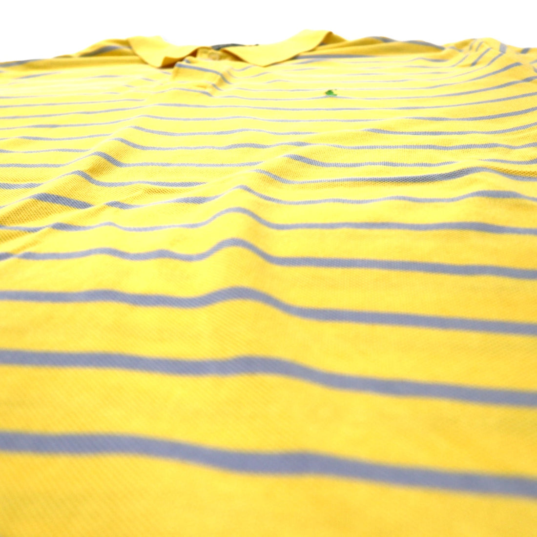 Polo by Ralph Lauren Striped Polo Shirt 3X BIG Yellow Blue Cotton Pique Small Pony Embroidery Big Size