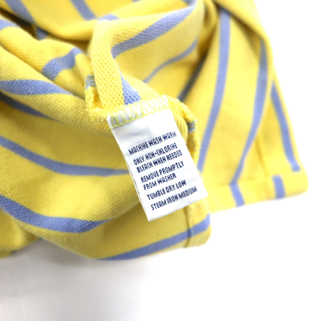 Polo by Ralph Lauren Striped Polo Shirt 3X BIG Yellow Blue Cotton Pique Small Pony Embroidery Big Size