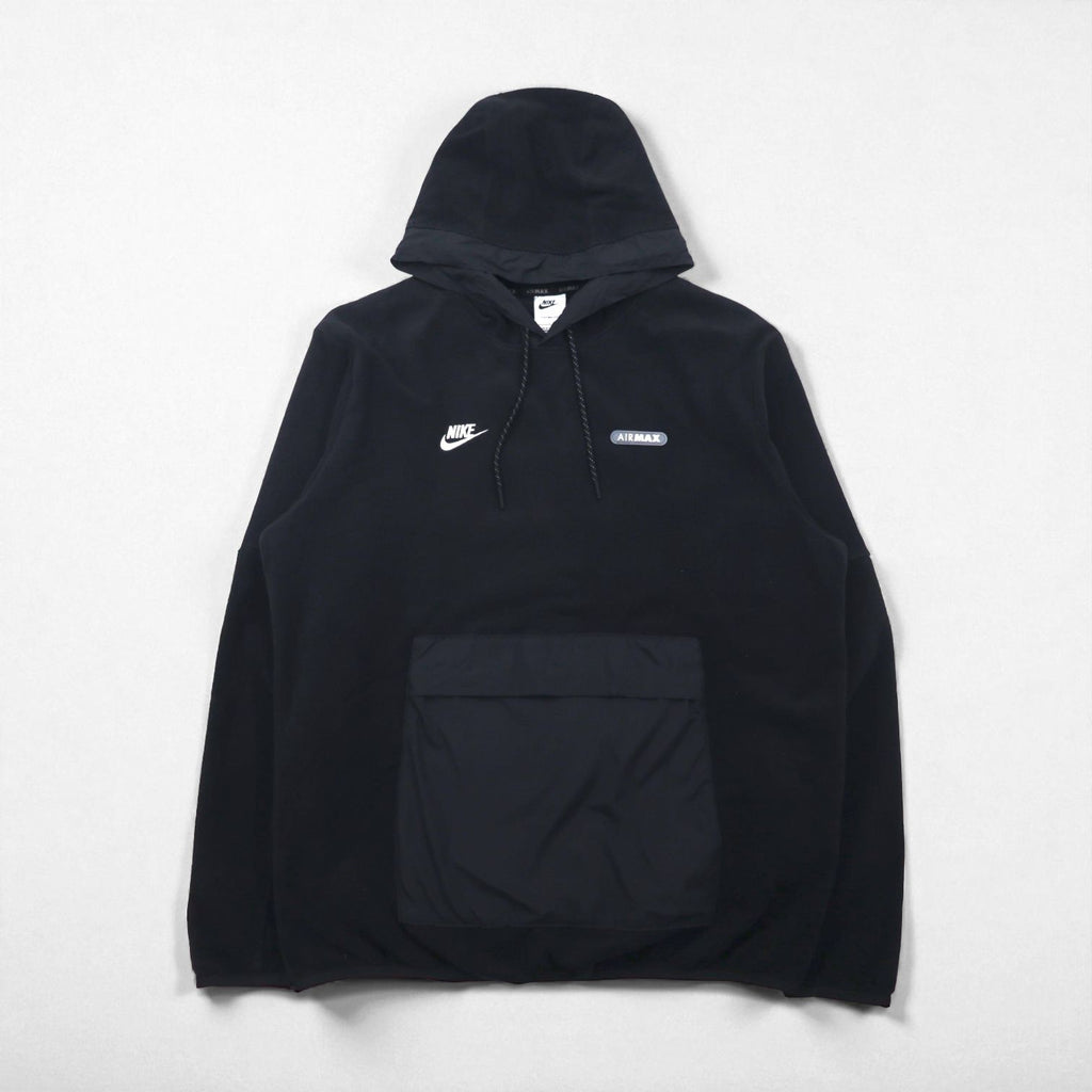 NIKE THERMA-FIT Polar Fleece Hoodie, Size L, Black, Kangaroo Pocket, FN7859-010