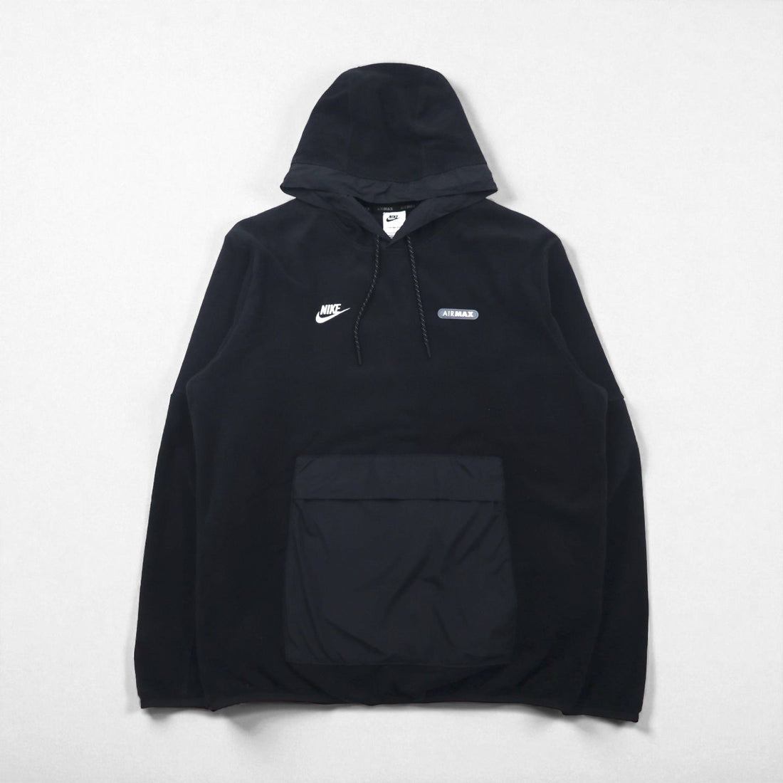 NIKE THERMA-FIT Polar Fleece Hoodie, Size L, Black, Kangaroo Pocket, FN7859-010