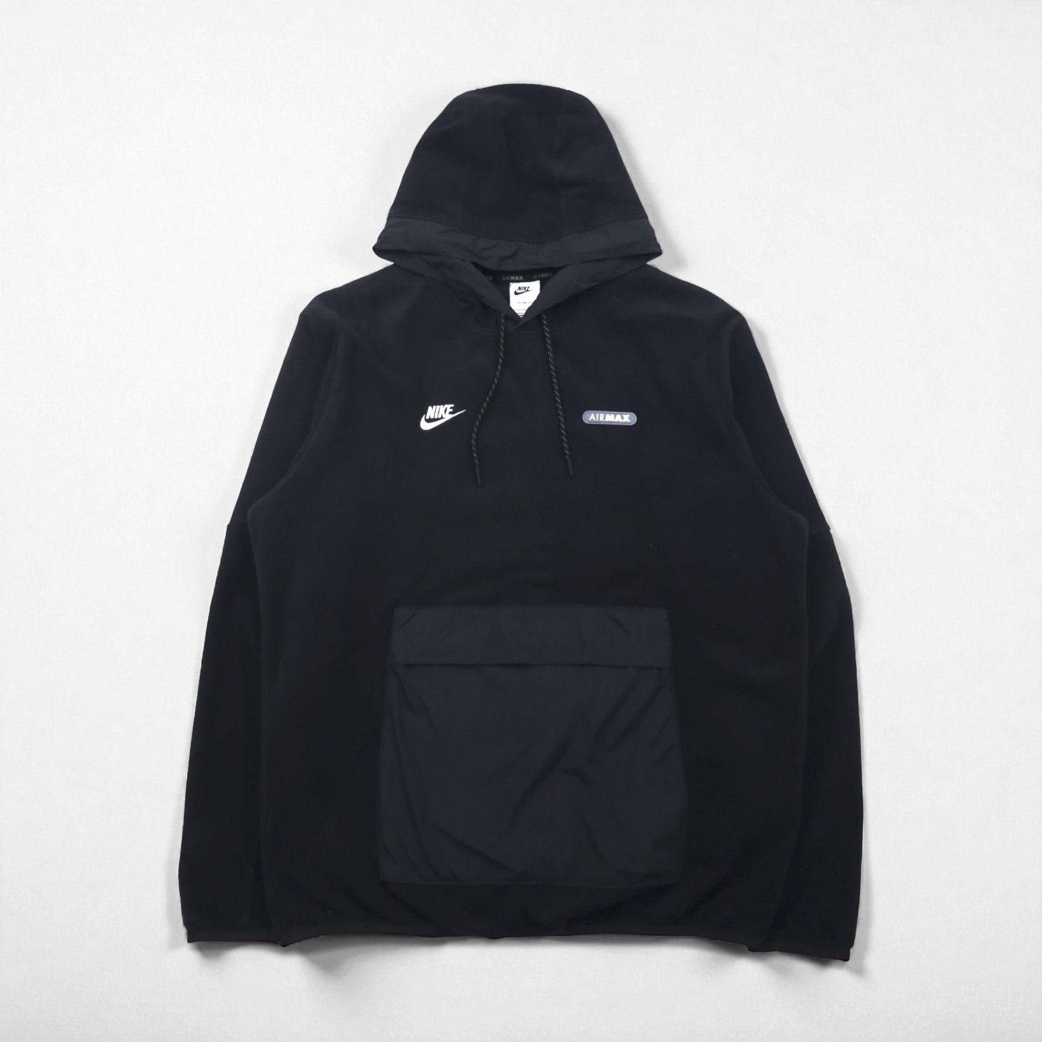 NIKE THERMA-FIT Polar Fleece Hoodie, Size L, Black, Kangaroo Pocket, FN7859-010