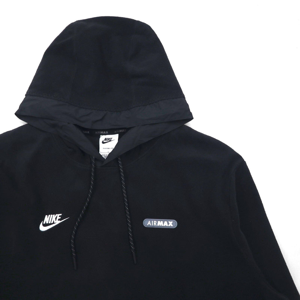 NIKE THERMA-FIT Polar Fleece Hoodie, Size L, Black, Kangaroo Pocket, FN7859-010