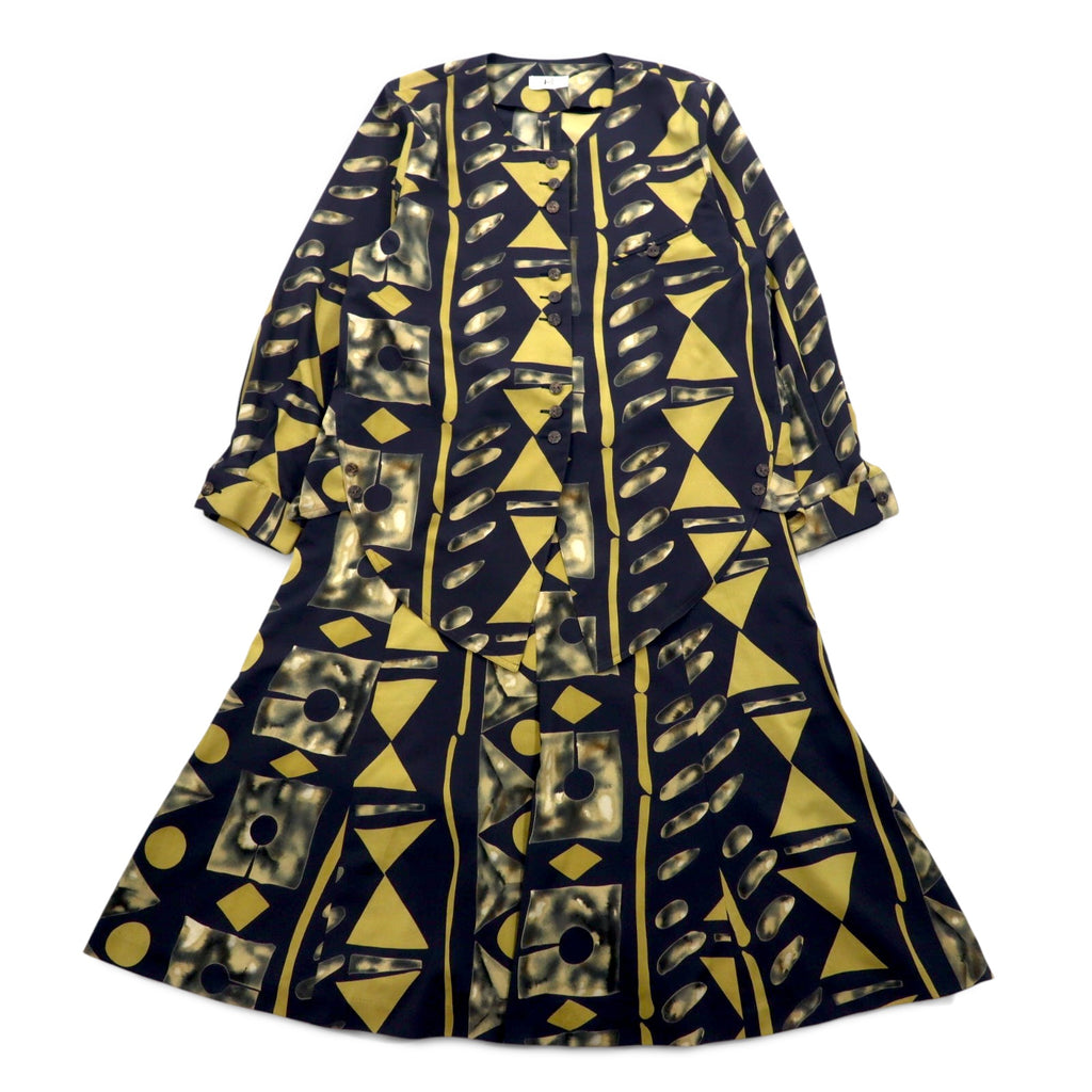 Vintage 90s Japan Made Retro Top and Skirt Set HORIBE Retro Setup Skirt XL All-over Pattern Made in Japan