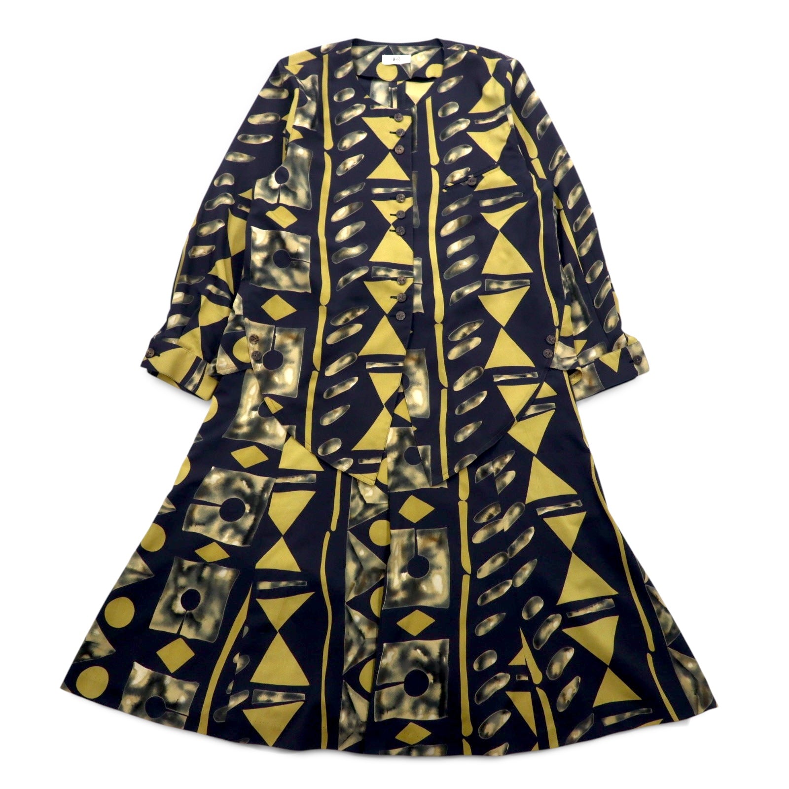 Vintage 90s Japan Made Retro Top and Skirt Set HORIBE Retro Setup Skirt XL All-over Pattern Made in Japan