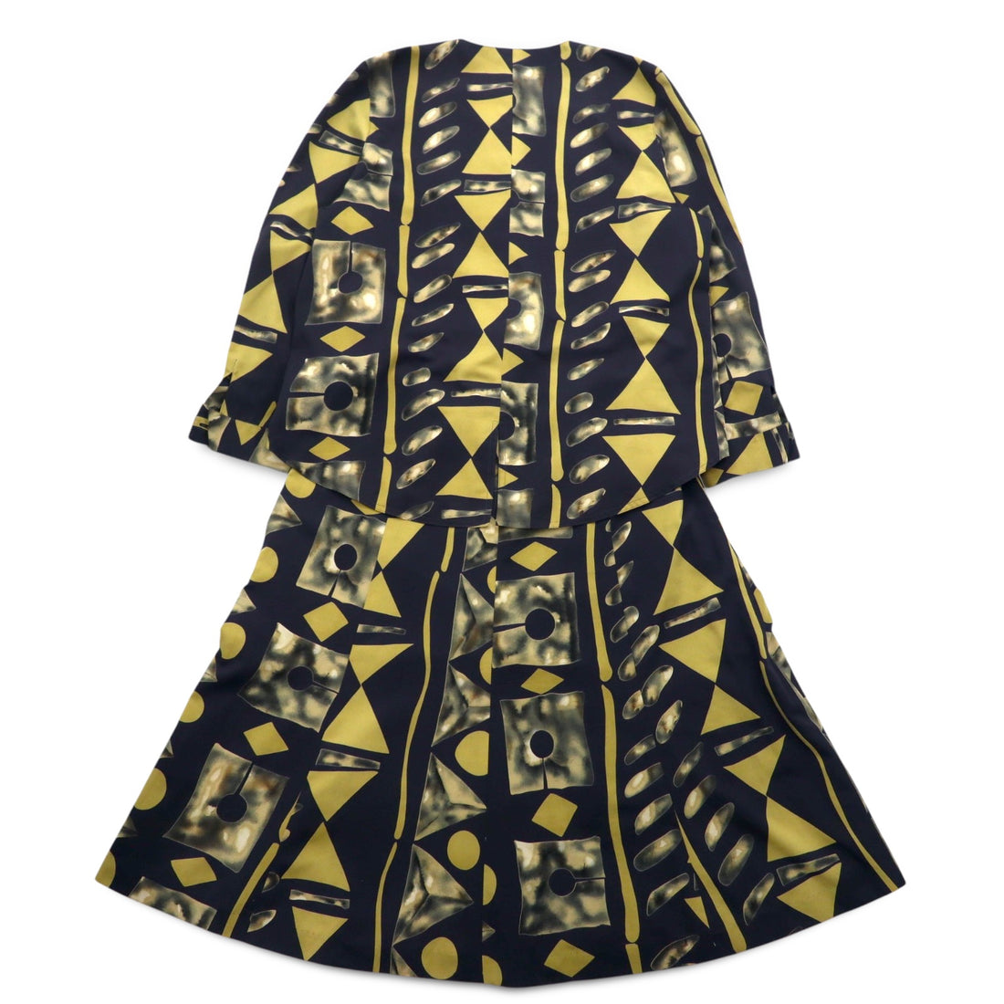 Vintage 90s Japan Made Retro Top and Skirt Set HORIBE レトロ セットアップ スカート XL 総柄 日本製