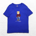 POLO RALPH LAUREN ポロベア プリント Tシャツ L ブルー コットン CUSTOM SLIM FIT