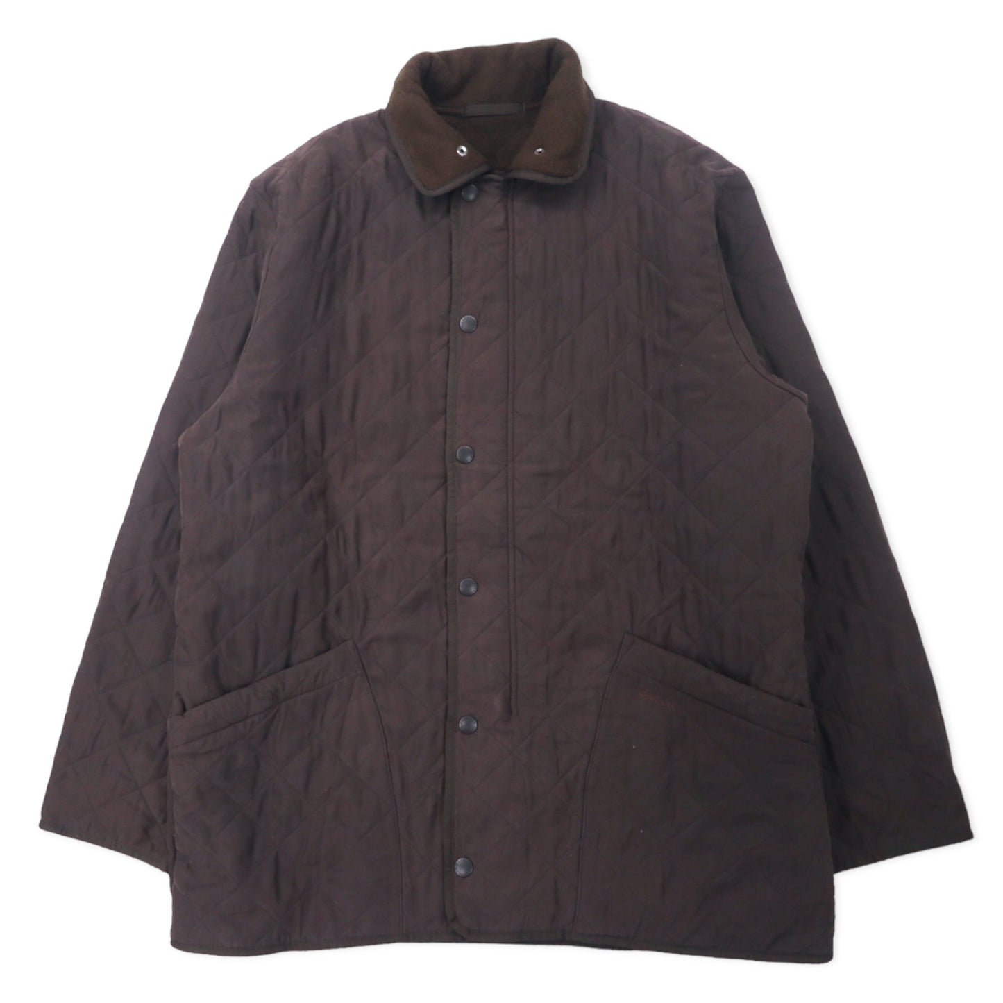 Barbour キルティングジャケット XL ブラウン ポリエステル フリースライナー  MICROFIBRE POLARQUILT MQU0022BR95