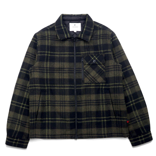 WOOLRICH WOOLEN MILLS インサレーション ジップアップ ブルゾン 中綿 L カーキ チェック ウール ダブルジップ ARCHIVE PATTERN ダブルジップ WOOS0039