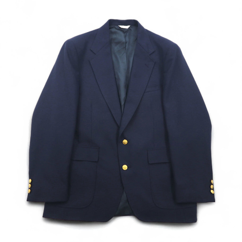 Vintage 90s USA Made Blazer MIKAEL YORK COLLECTION 90年代 USA製 2B テーラードジャケット ブレザー 紺ブレ XL ネイビー ギャバジン 金ボタン