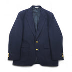 Vintage 90s USA Made Blazer MIKAEL YORK COLLECTION 90年代 USA製 2B テーラードジャケット ブレザー 紺ブレ XL ネイビー ギャバジン 金ボタン