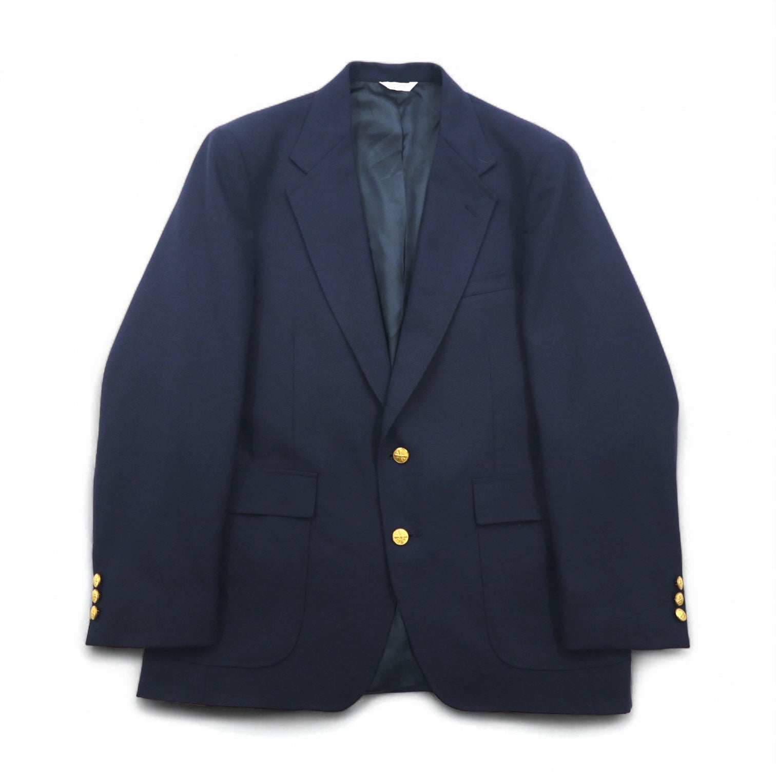 Vintage 90s USA Made Blazer MIKAEL YORK COLLECTION 90年代 USA製 2B テーラードジャケット ブレザー 紺ブレ XL ネイビー ギャバジン 金ボタン
