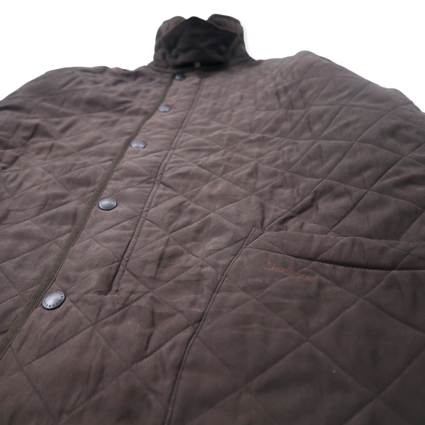 Barbour キルティングジャケット XL ブラウン ポリエステル フリースライナー  MICROFIBRE POLARQUILT MQU0022BR95