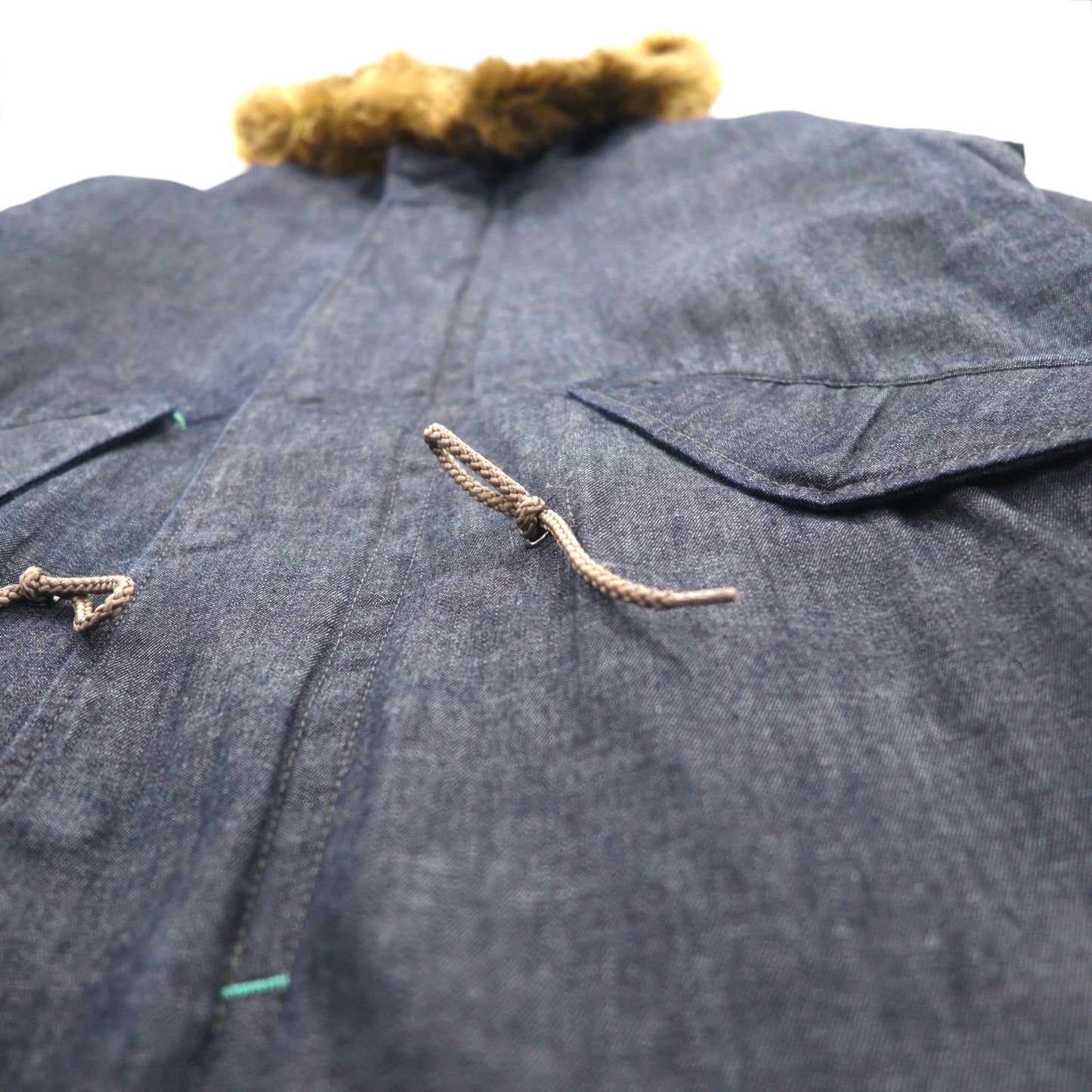 BLUE BLUE Waxed Denim Field Coat, M-51 Mod Coat, Size Small, Indigo, Double Zip, 700041-441, JK1434, Made in Japan