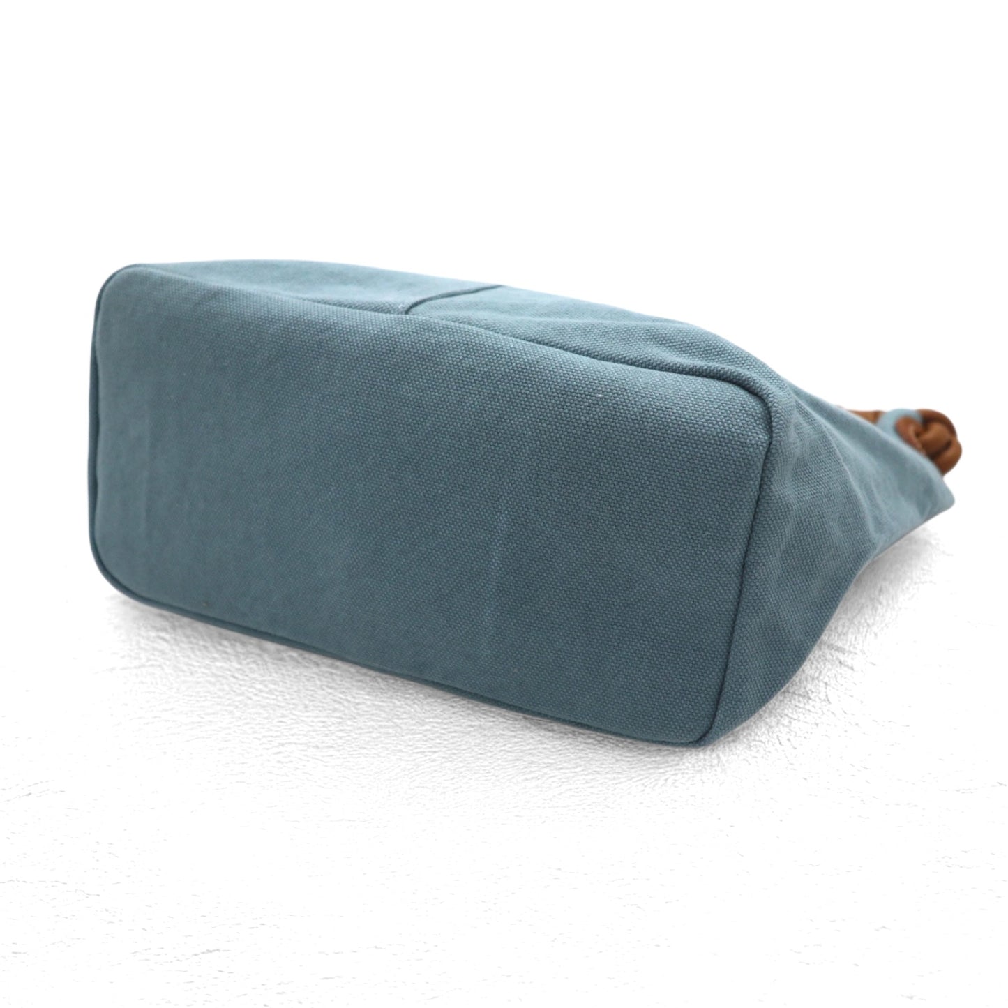 Dakota レザーハンドル キャンバス トートバッグ ハンドバッグ ブルー 牛革 1530470 未使用品