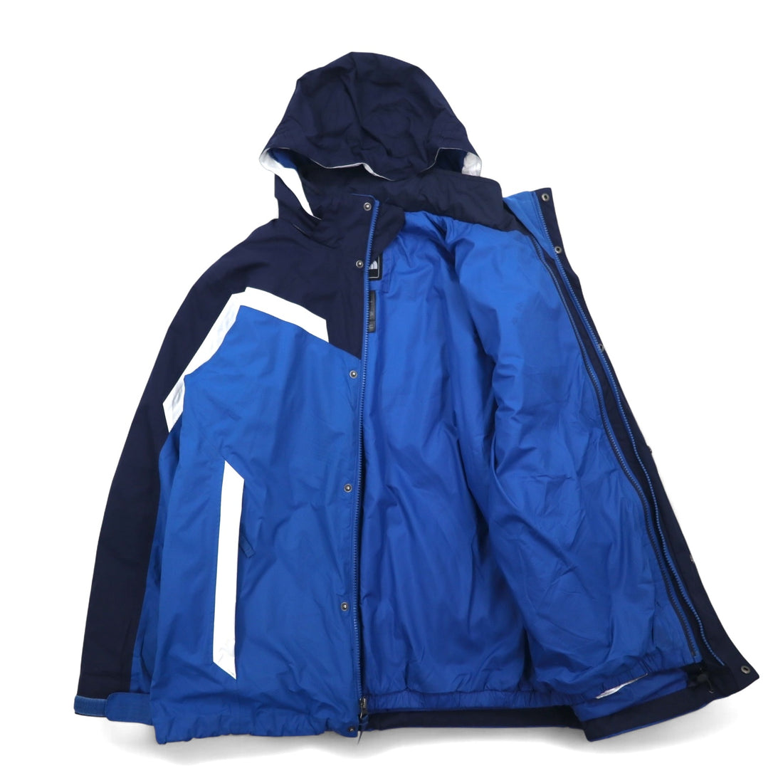 THE NORTH FACE 3WAY Mountain Parka XL Blue HYVENT Waterproof Zip-in-Zip Removable Padded Insulation Liner A20Y