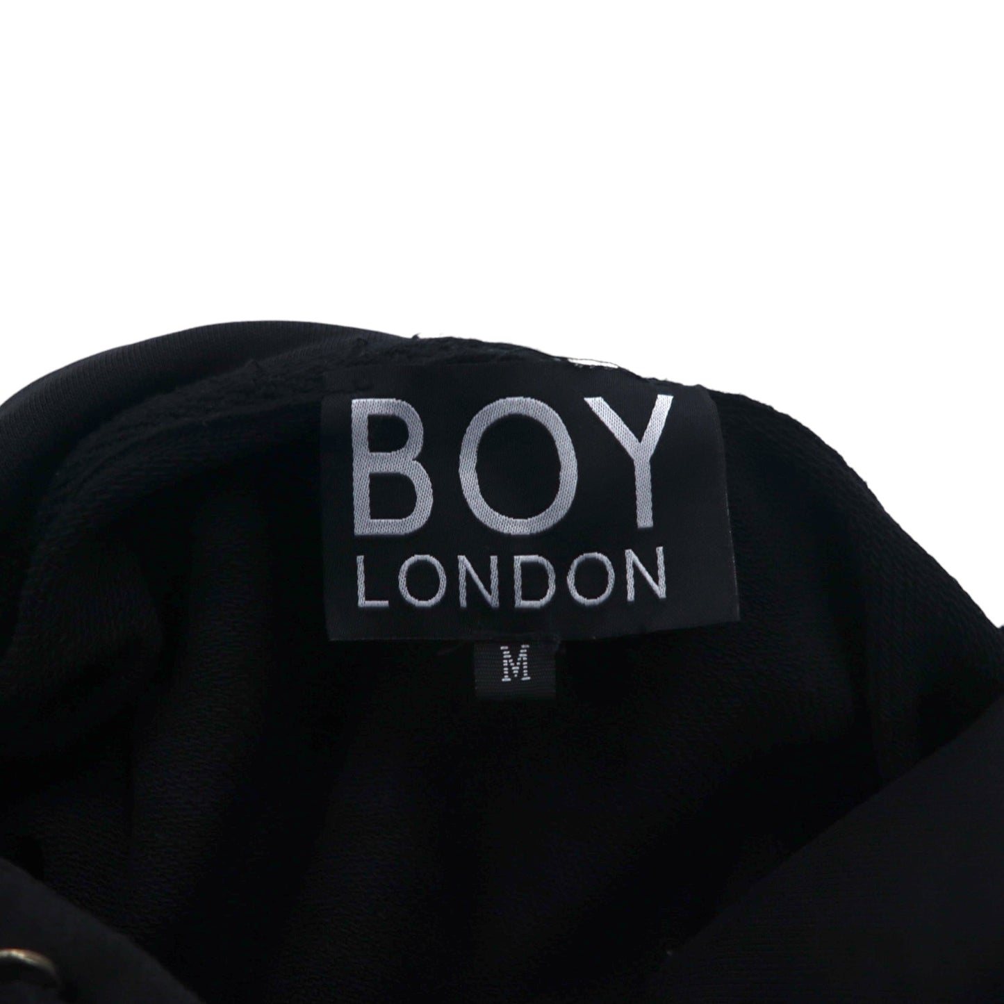 BOY LONDON イタリア製 ロゴプリント プルオーバー パーカー M ブラック コットン