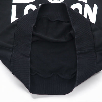 BOY LONDON イタリア製 ロゴプリント プルオーバー パーカー M ブラック コットン