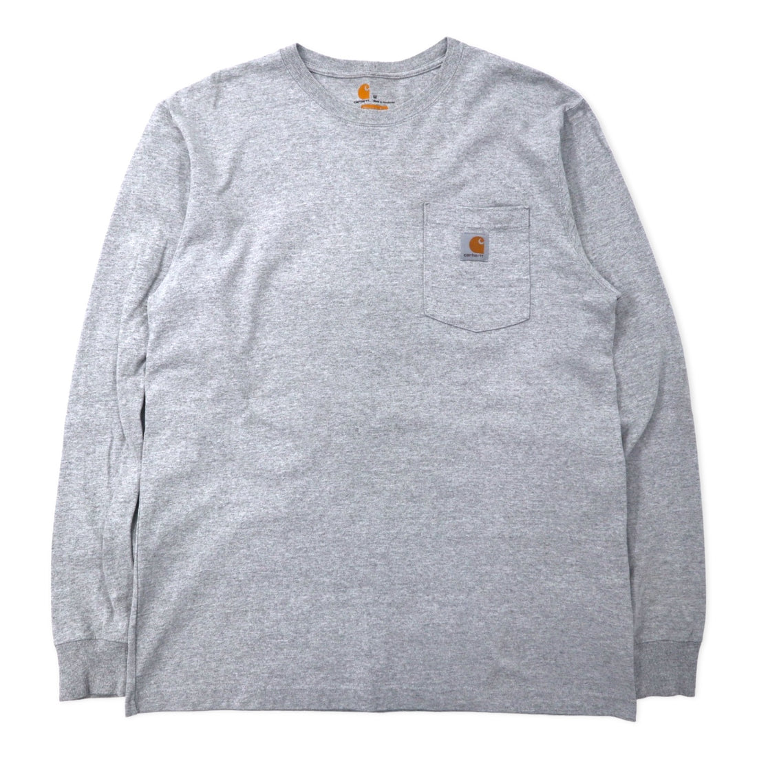 日本然リトテ-古着オンライン-carhartt ロングスリーブ Tシャツ ロンT M グレー コットン ORIGINAL FIT ワンポイントロゴ ホンジュラス製-carhartt Long Sleeve T-Shirt Long T M Gray Cotton ORIGINAL FIT One Point Logo Honduras Made