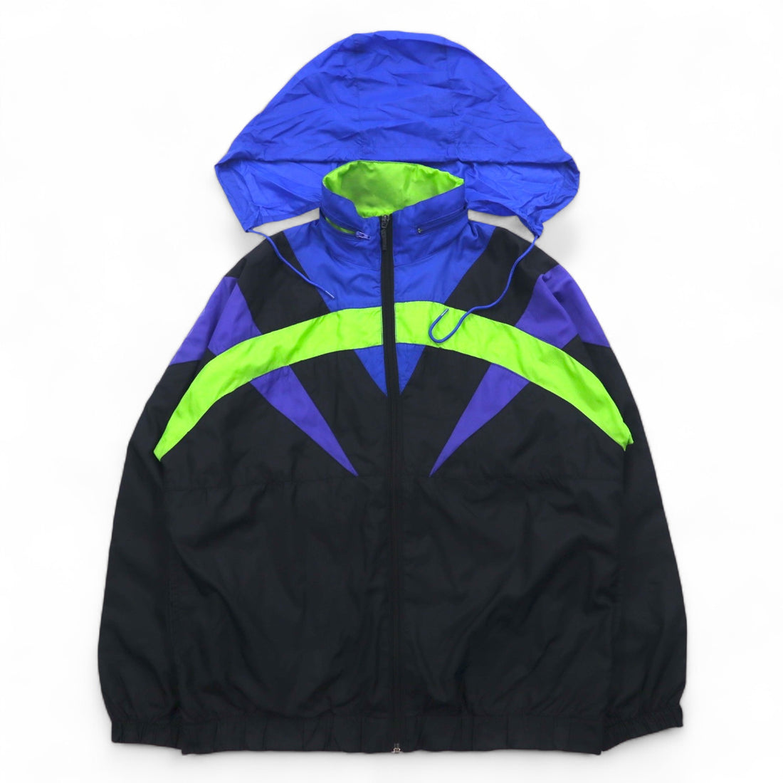 Adidas 90s Silver Tag Nylon Jacket Jersey M Black Mesh Liner Retractable Hood