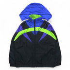 Adidas 90s Silver Tag Nylon Jacket Jersey M Black Mesh Liner Retractable Hood