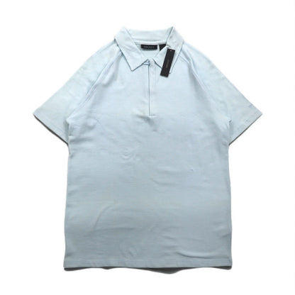 DKNY ジップアップ ポロシャツ M ブルー コットン 未使用品