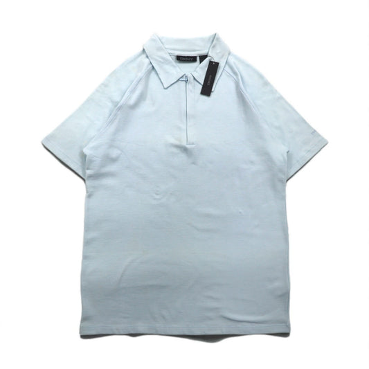 DKNY ジップアップ ポロシャツ M ブルー コットン 未使用品