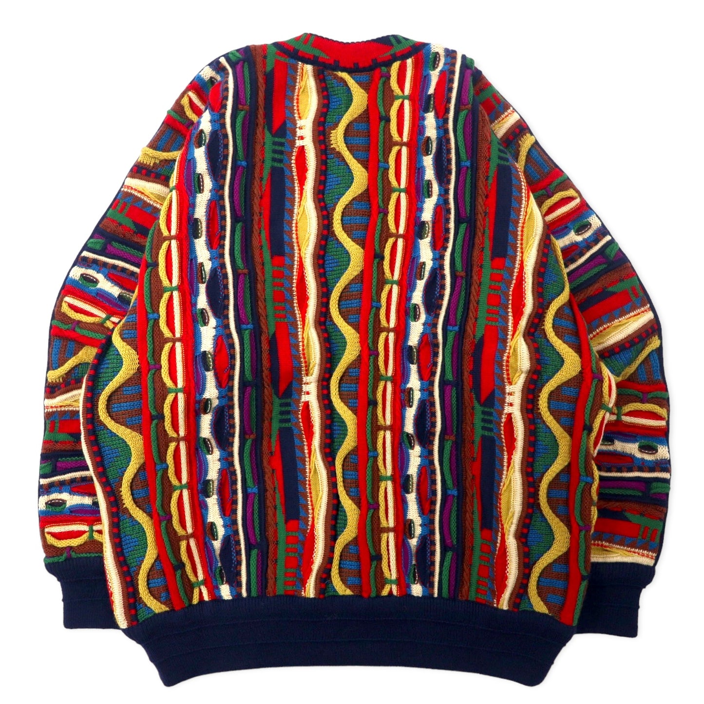 Limnos 90s Australia MADE 3D Knit Sweater L Multi Color Wool 