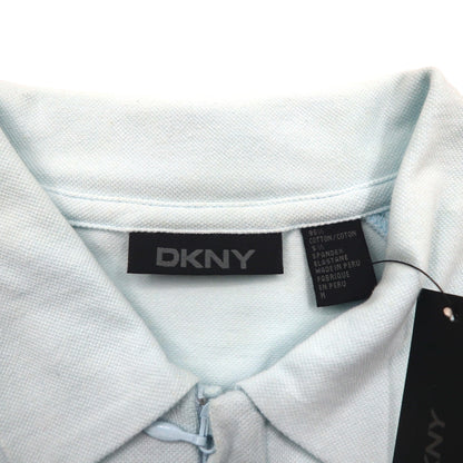 DKNY ジップアップ ポロシャツ M ブルー コットン 未使用品