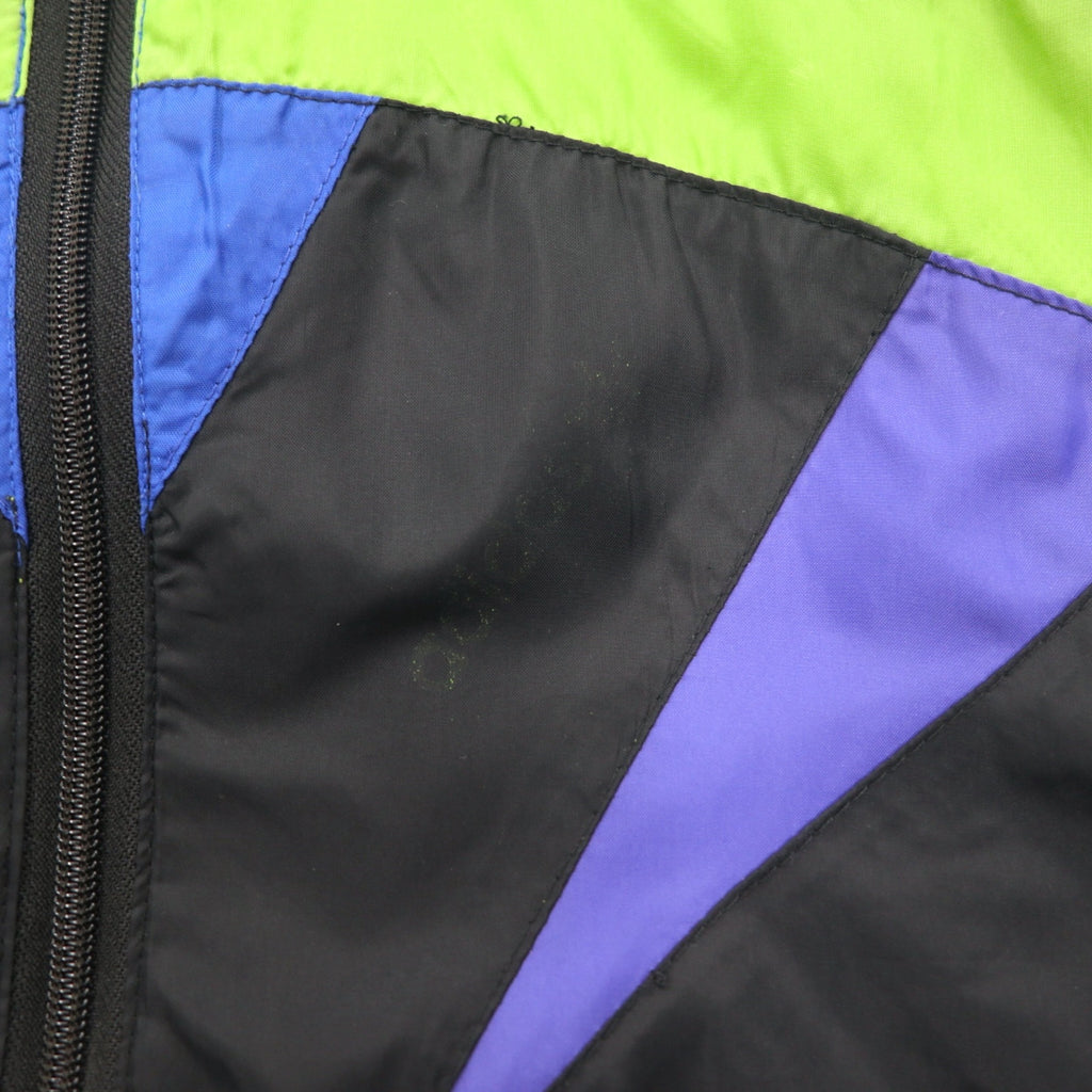 Adidas 90s Silver Tag Nylon Jacket Jersey M Black Mesh Liner Retractable Hood