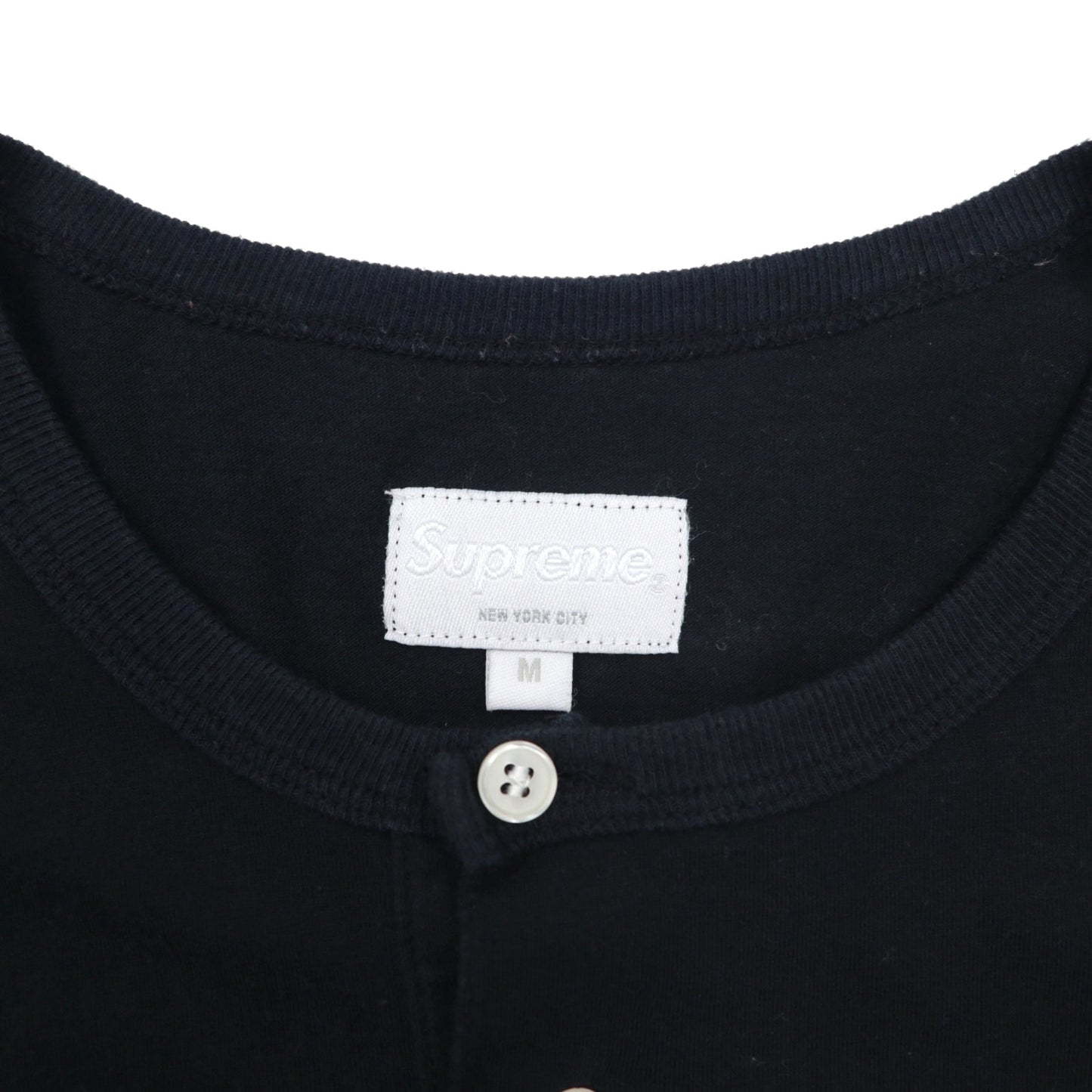 Supreme ヘンリーネック バイカラー Tシャツ M ブラック ホワイト Back Logo CITY AND COUNTRY 12SS