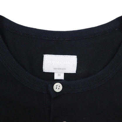 Supreme ヘンリーネック バイカラー Tシャツ M ブラック ホワイト Back Logo CITY AND COUNTRY 12SS