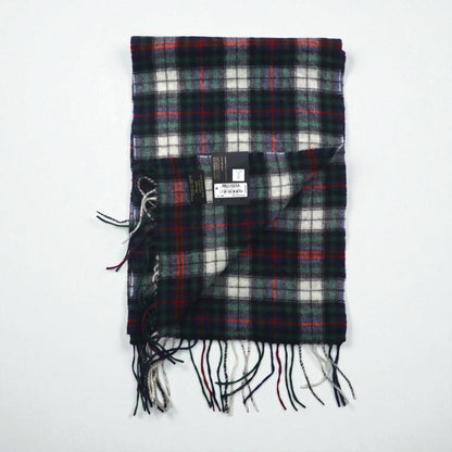 Macy's CLUB ROOM カシミヤ 100% フリンジ マフラー LUXURY グリーン チェック 未使用品