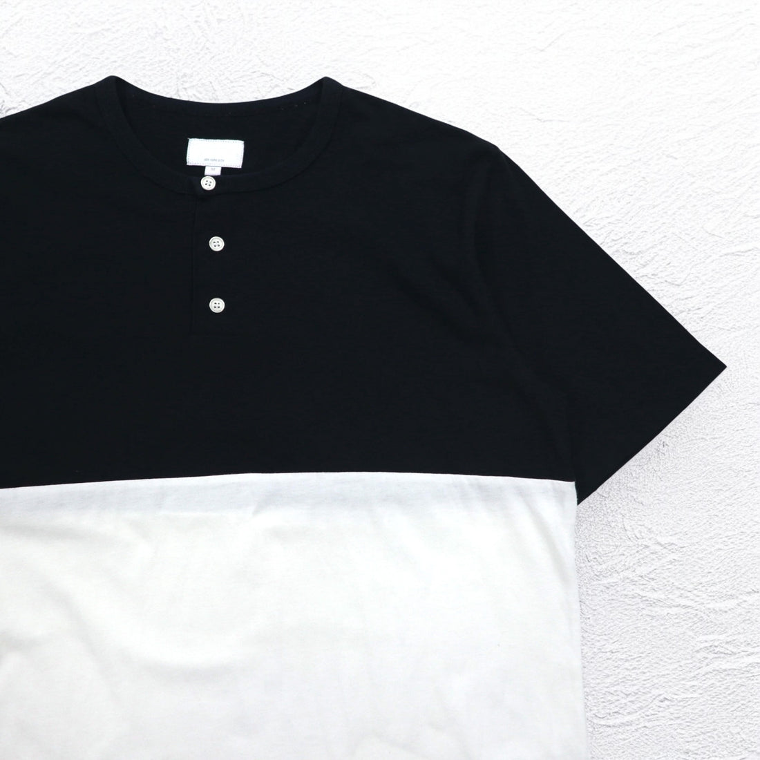 Supreme ヘンリーネック バイカラー Tシャツ M ブラック ホワイト Back Logo CITY AND COUNTRY 12SS