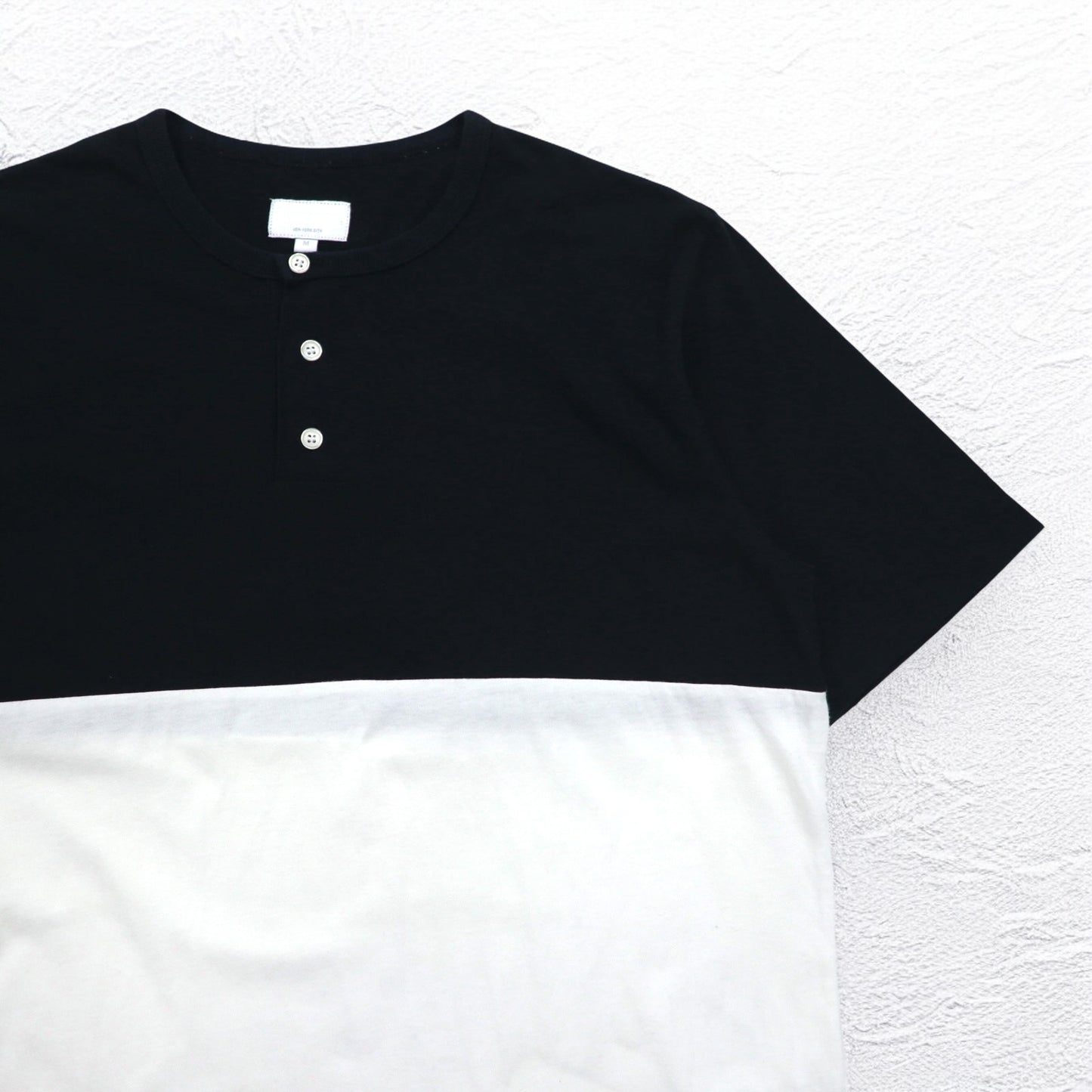 Supreme ヘンリーネック バイカラー Tシャツ M ブラック ホワイト Back Logo CITY AND COUNTRY 12SS
