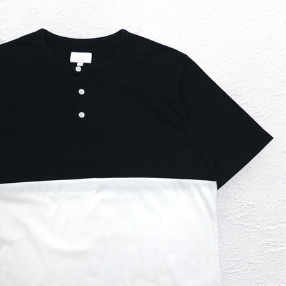 Supreme ヘンリーネック バイカラー Tシャツ M ブラック ホワイト Back Logo CITY AND COUNTRY 12SS