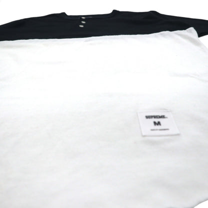 Supreme ヘンリーネック バイカラー Tシャツ M ブラック ホワイト Back Logo CITY AND COUNTRY 12SS