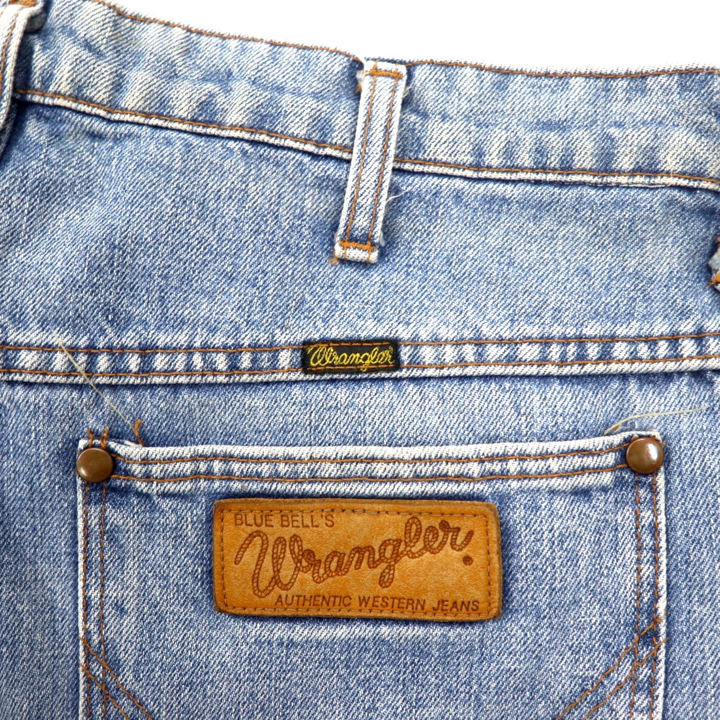 Wrangler 90年代 BLUE BELL'S デニムパンツ 34 ブルー コットン ジッパーフライ レザーパッチ M1758-28 日本製