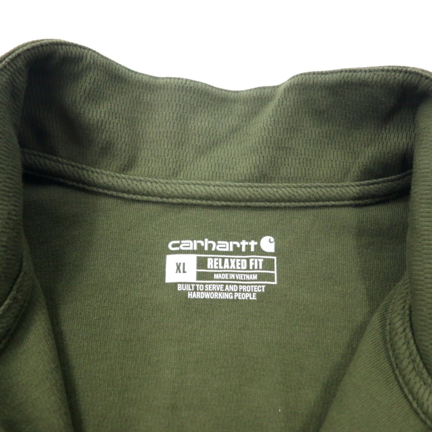 carhartt リラックスフィット ハーフジップ サーマル シャツ XL カーキ ポリエステル コットン RELAXED FIT HEAVYWEIGHT LONG-SLEEVE 1/2 ZIP THERMAL SHIRT 104428