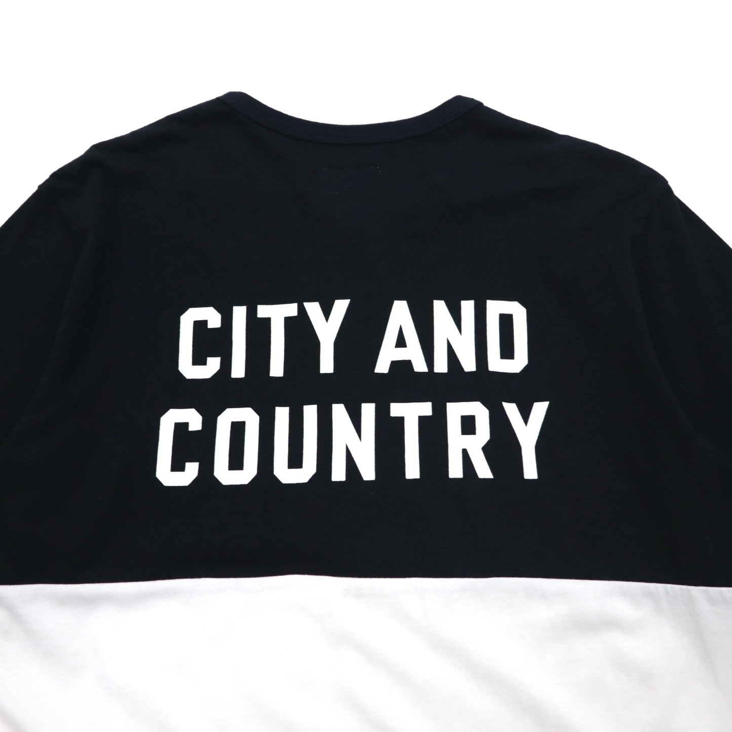 Supreme ヘンリーネック バイカラー Tシャツ M ブラック ホワイト Back Logo CITY AND COUNTRY 12SS