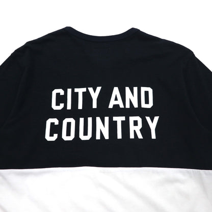Supreme ヘンリーネック バイカラー Tシャツ M ブラック ホワイト Back Logo CITY AND COUNTRY 12SS
