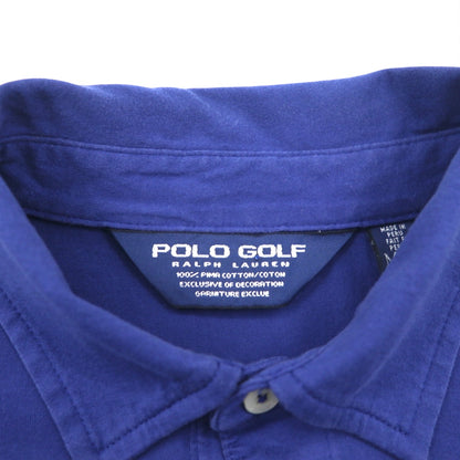 POLO GOLF RALPH LAUREN 90s Pima Cotton Polo Shirt, Size M, Navy, Small Pony Embroidery, Made in Peru