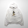 Polo Ralph Lauren Polo Bear Print Pullover Hoodie, Size L, White, Side Pockets