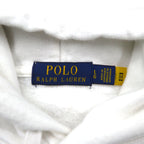 Polo Ralph Lauren Polo Bear Print Pullover Hoodie, Size L, White, Side Pockets
