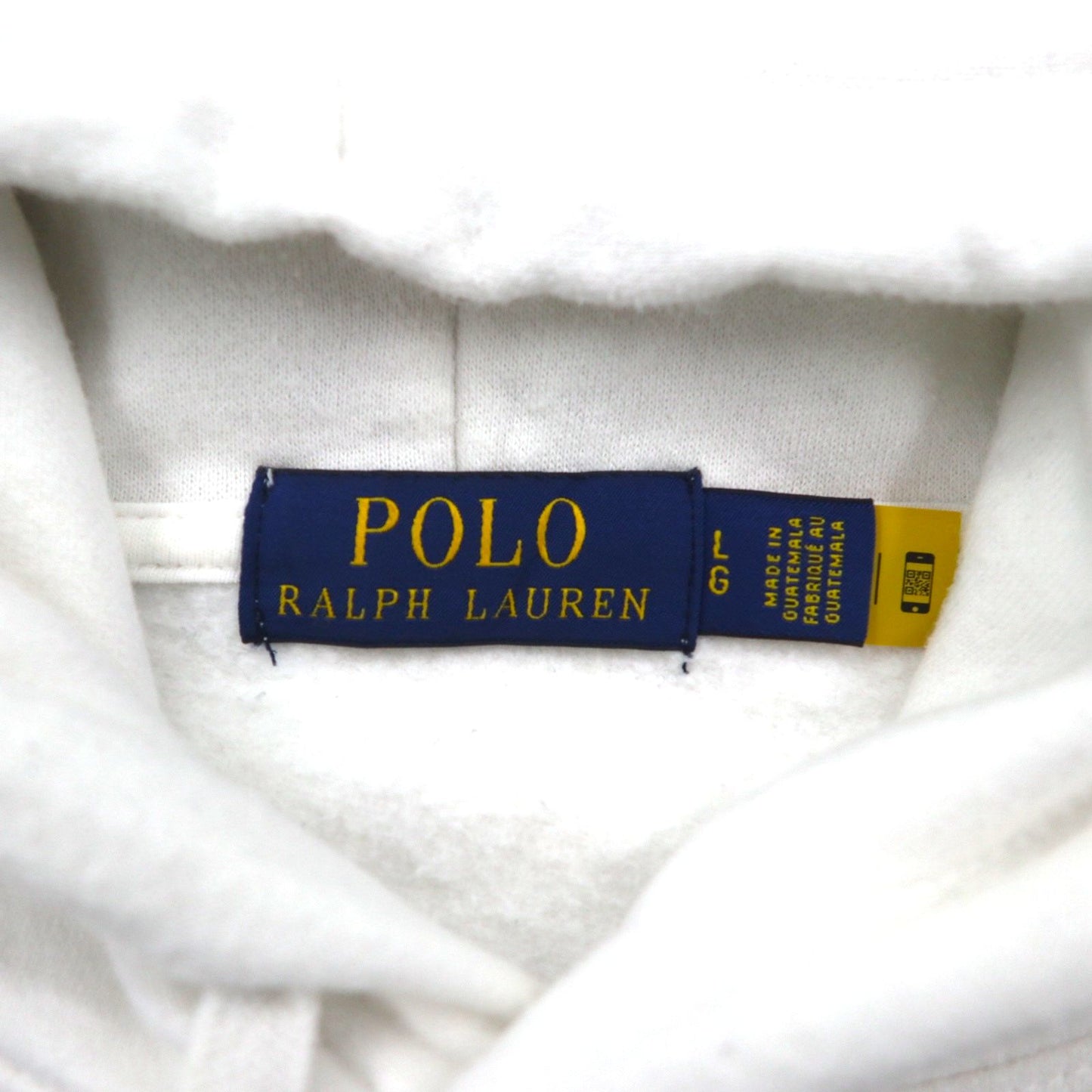 Polo Ralph Lauren ポロベア プリント プルオーバー パーカー L ホワイト サイドポケット