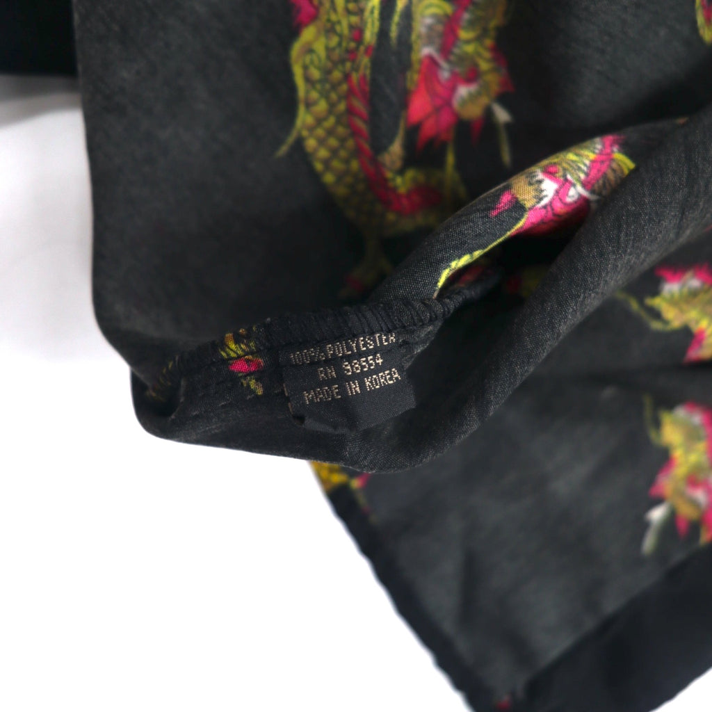 Vintage 90s China Dragon Patterned Shirt DAGACCI Poly Shirt XL Black All-over Pattern Dragon