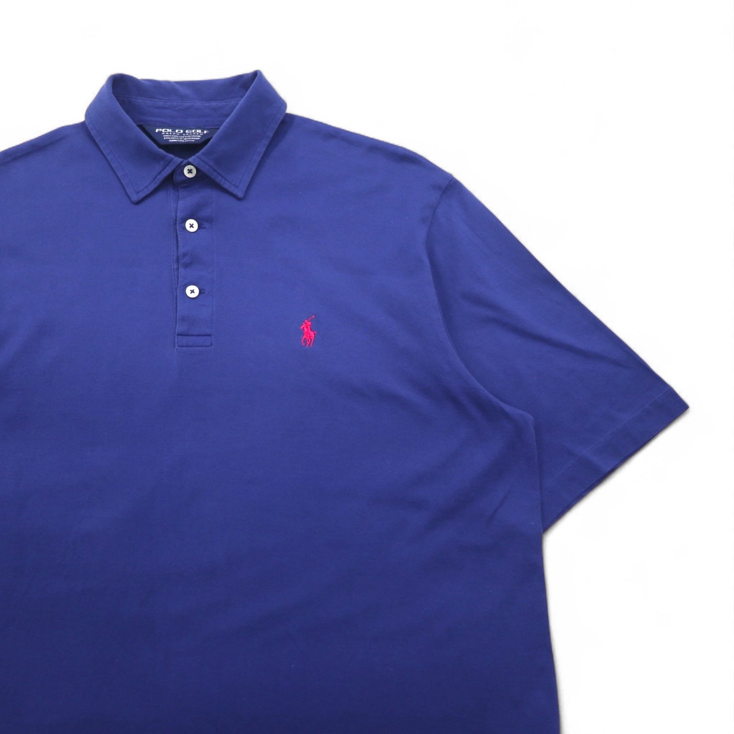 POLO GOLF RALPH LAUREN 90s Pima Cotton Polo Shirt, Size M, Navy, Small Pony Embroidery, Made in Peru
