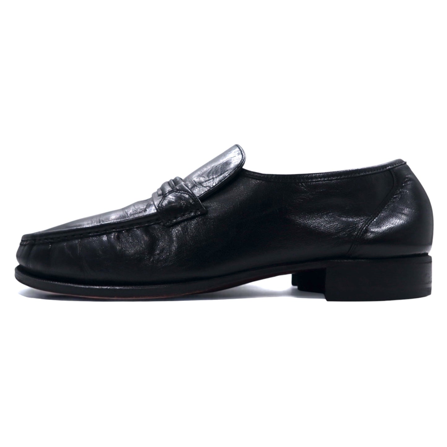 FLORSHEIM モックトゥ ストラップ ローファー 27cm ブラック レザー Como Moc Toe Strap Loafer Dark 17089