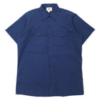 日本然リトテ-古着オンライン-Dickies USA製 半袖 ワークシャツ L ネイビー ポリエステル コットン-Dickies USA Made Short Sleeve Work Shirt L Navy Polyester Cotton