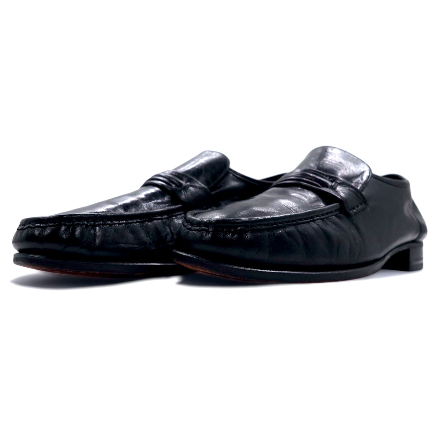 FLORSHEIM モックトゥ ストラップ ローファー 27cm ブラック レザー Como Moc Toe Strap Loafer Dark 17089